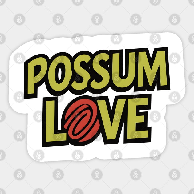 Possum Love Pop Art Sticker by MakerMind8.2